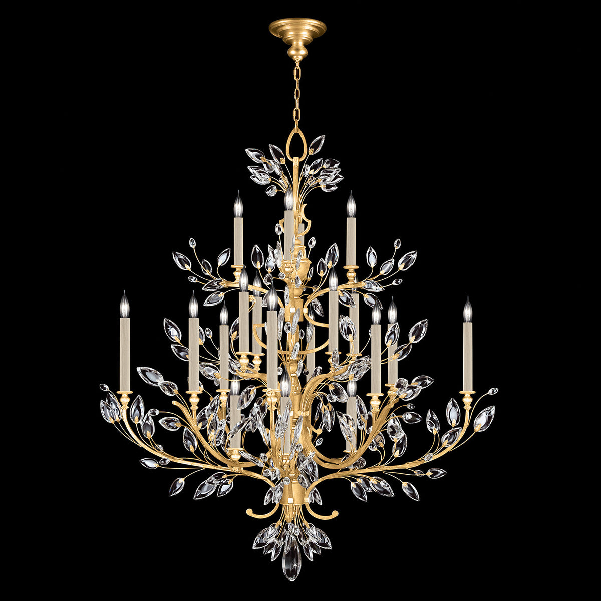 CRYSTAL LAUREL 57" W Round Chandelier