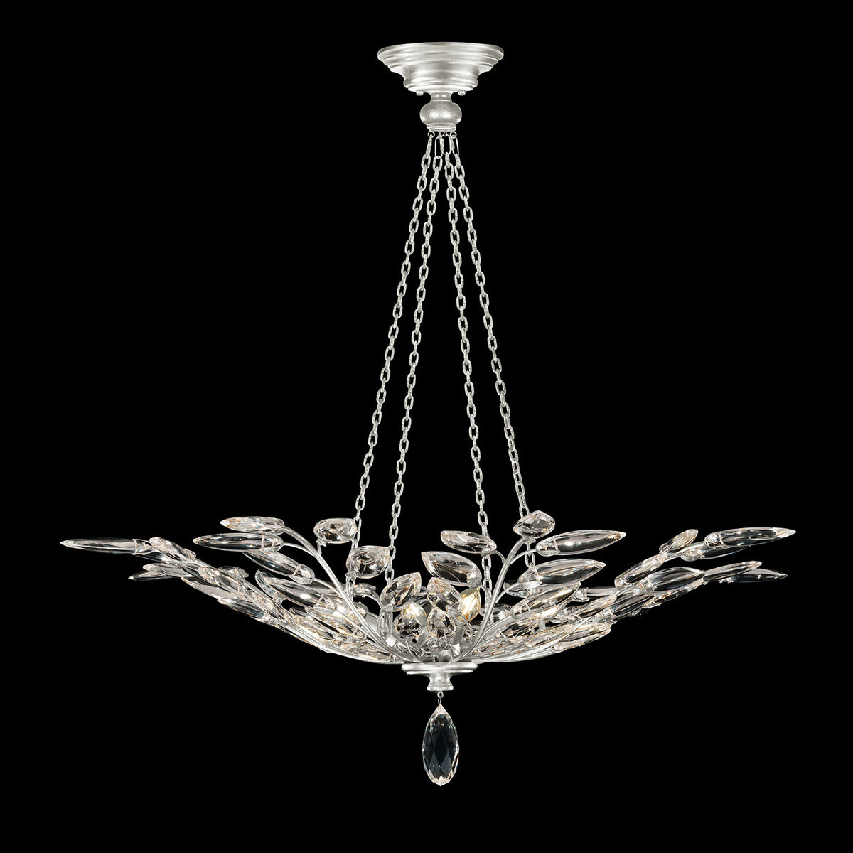 CRYSTAL LAUREL 35" W Round Pendant