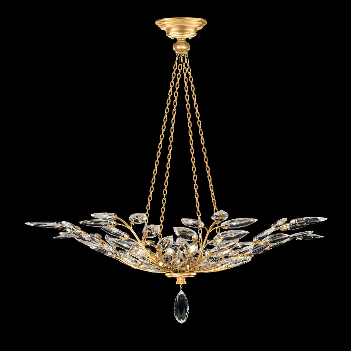 CRYSTAL LAUREL 35" W Round Pendant