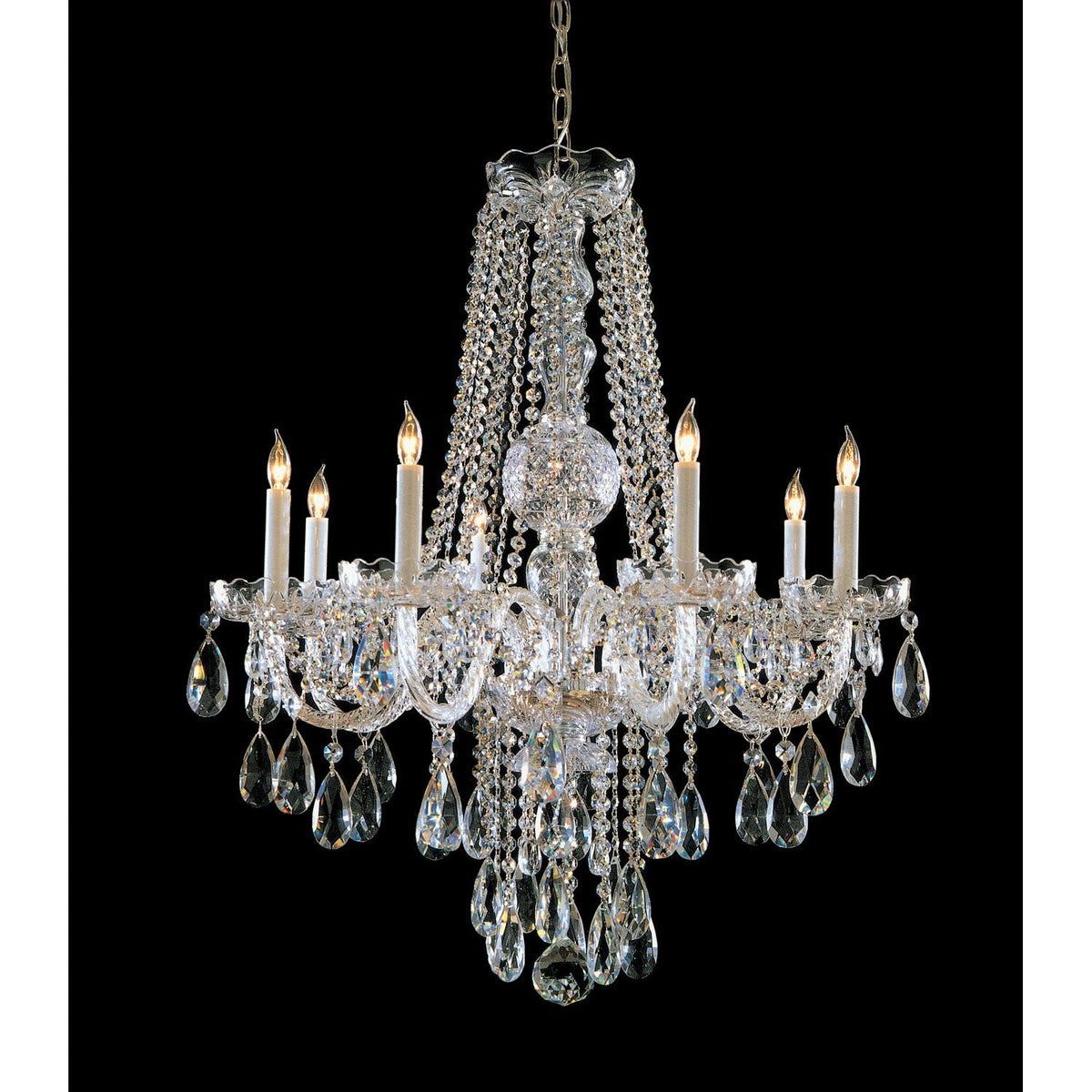 Brass Eight-Light Chandelier