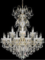 Gold 18-Light Clear Heritage Handcut Crystal Chandelier, 36W x 44H x 36D