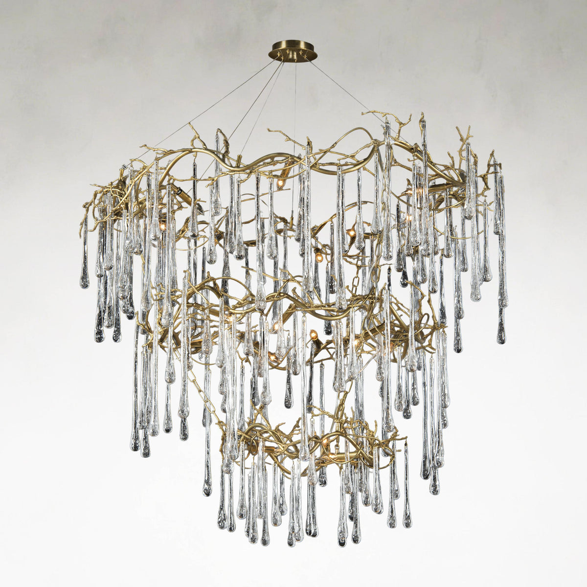Branching Crystal 20-Light Ceiling Chandelier