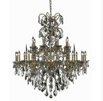 Gold Twenty-Four Light Chandelier with Golden Teak/Smoky Royal Cut Crystals