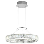 Chrome One-Light LED Pendant with Clear Acrylic Etched Inside Shades
