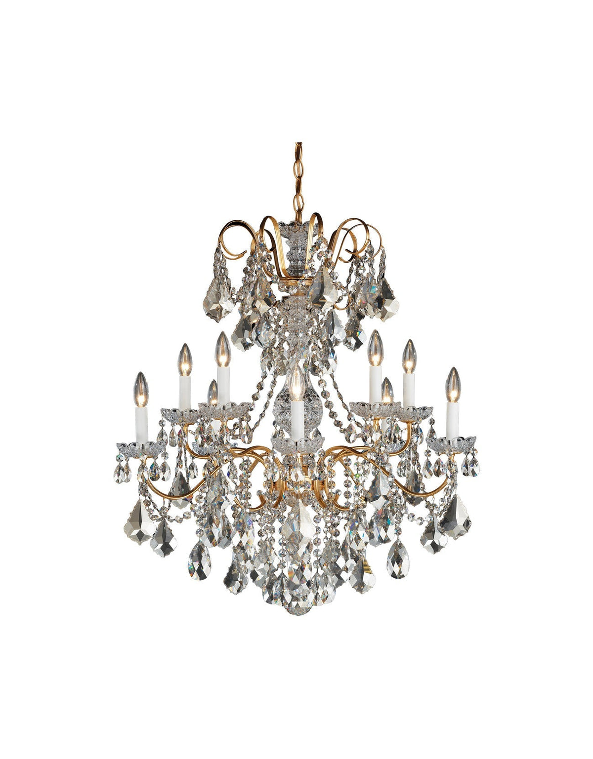 New Orleans 10-Light Chandelier in French Gold With Clear Heritage Crystal