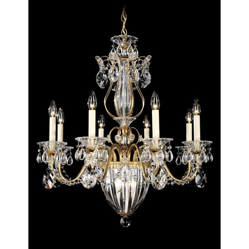 Gold 11-Light Clear Heritage Handcut Crystal Chandelier, 26.5W x 29H x 26.5D