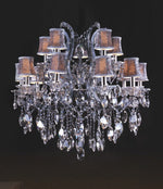 Polished chrome 15 Light traditional crystal Chandelier