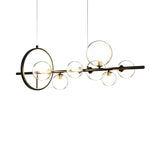 Circular Glass Bubbles LED Black Nordic Dining Room Chandeliers Light