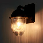 Waterproof Glass Ball Matte Black Modern Outdoor Wall Lamp Exterior Lights
