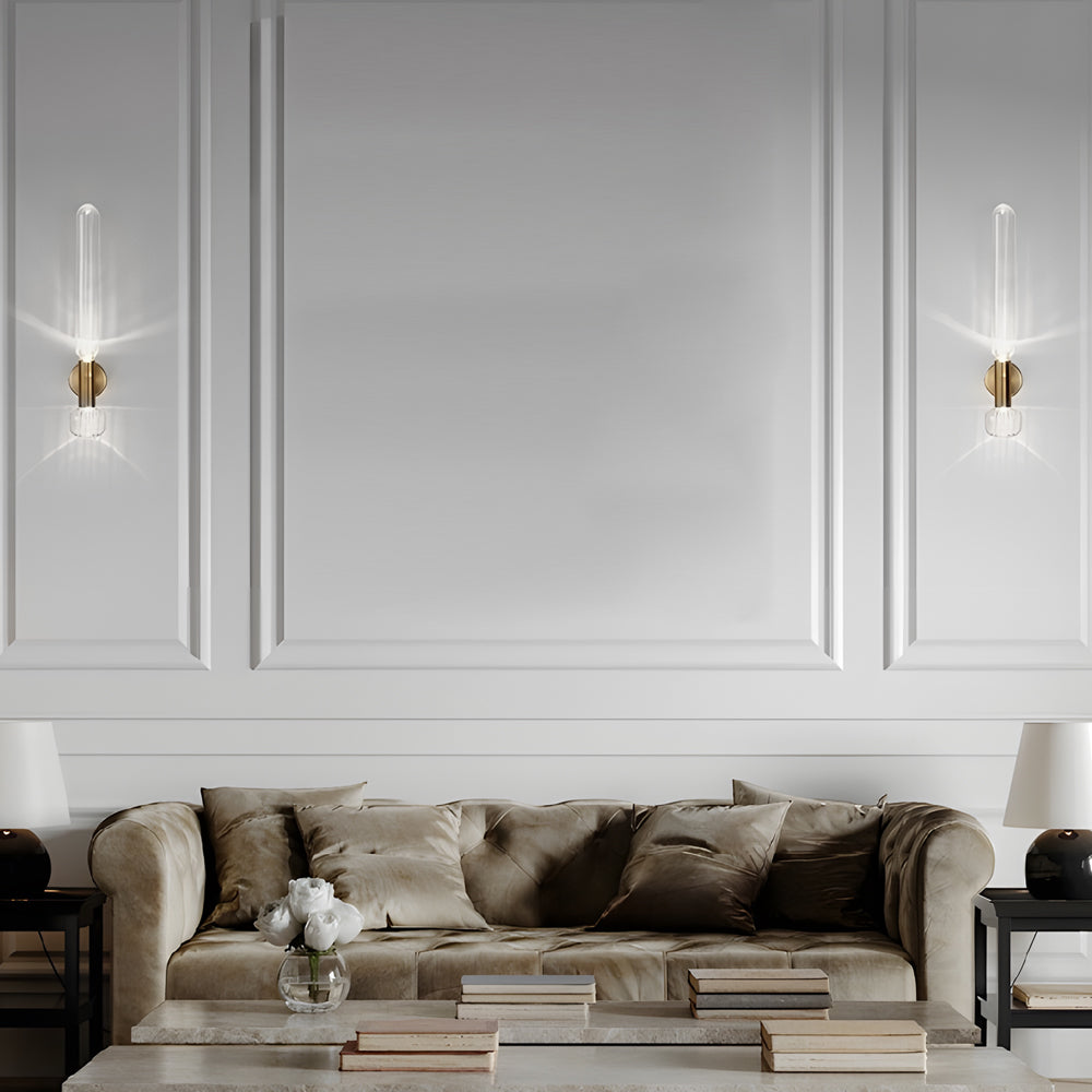 Glass Long Tube up and down Lighting Simple Art Postmodern Wall Light Fixture