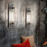 Industrial Vintage Flute Iron 1-Light Wall Lamp - Chrome