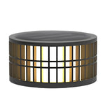 Round Creative Waterproof LED Black Modern Solar Fence Post Lights