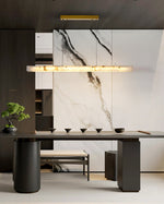 Linear Alabaster Chandelier