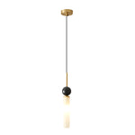 Vertical Marble Cylinder 1-Light Pendant Light - Modern Hanging Lamp