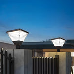 17.9-Inch Black Square Solar LED Pier Mount Post Light