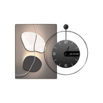 Geometric Silent Wall Clock Canvas Painting Wall Art Decor