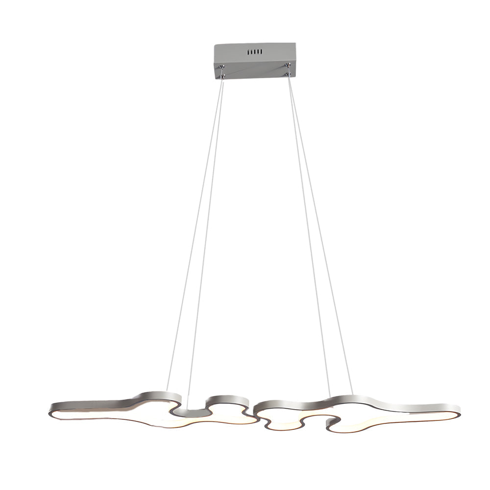 Linear Island Suspended Lighting Fixture: Modern LED Pendant Light for Dining Room
