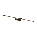 Modern Copper Adjustable LED Bathroom Vanity Light with Rotatable Rod and Linear Acrylic Shade
