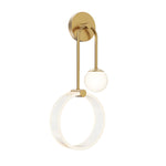 Modern 2-Light LED Wall Sconces with Acrylic Ring and Frosted Globe