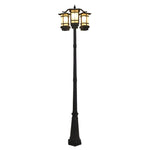 3 Lights Waterproof Black Modern Outdoor Post Lights Public Lighting
