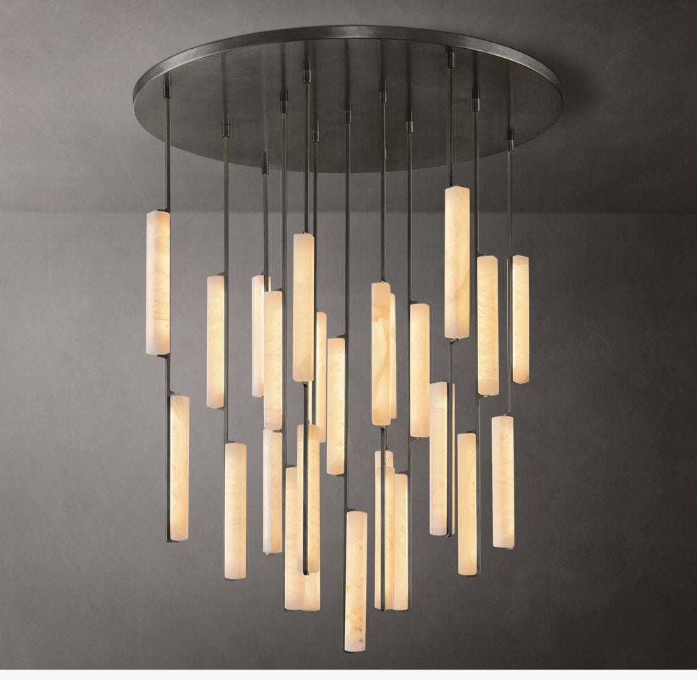 Audubon Alabaster Round Chandelier 56"