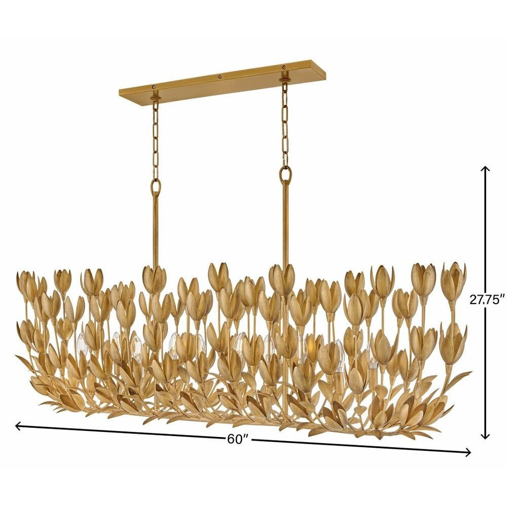 Bailey Street Home - 81-BEL-4947942 - Hillfield Orchards - 50W 10 LED Linear Chandelier In Bohemian Style-27.75 Inches Tall and 60 Inches Wide