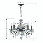 La Scala Chandelier, 8-Light, Antique Silver, Clear Heritage Crystal, 25"W (5073-48 1T4Q7)