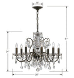 Century Chandelier, 6-Light, Polished Silver, Clear Heritage Crystal, 21"W (1705-40 1A2CE)