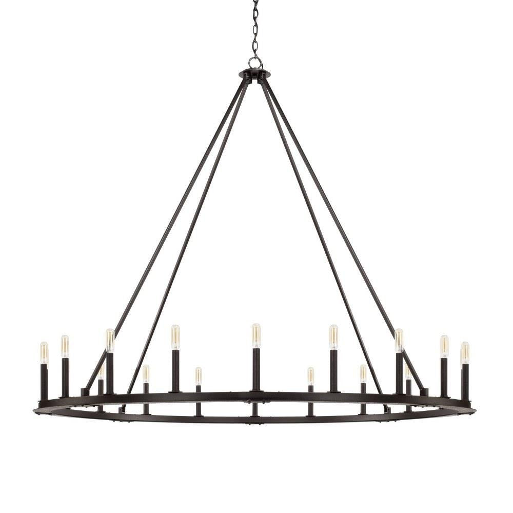 Bailey Street Home - 309-BEL-2821822 - Paddock Approach - Chandelier 20 Light Black Iron - in Industrial style - 52 high by 60 wide