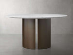 Saint Germain Round Stone Dining Table with Dauphine Base