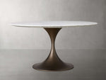 Saint Germain Round Stone Dining Table with Launette Base