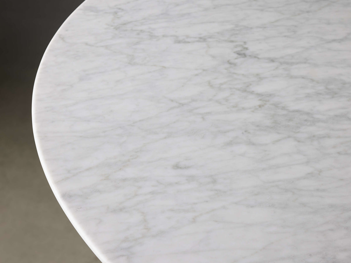 Saint Germain Round Stone Dining Table with Launette Base