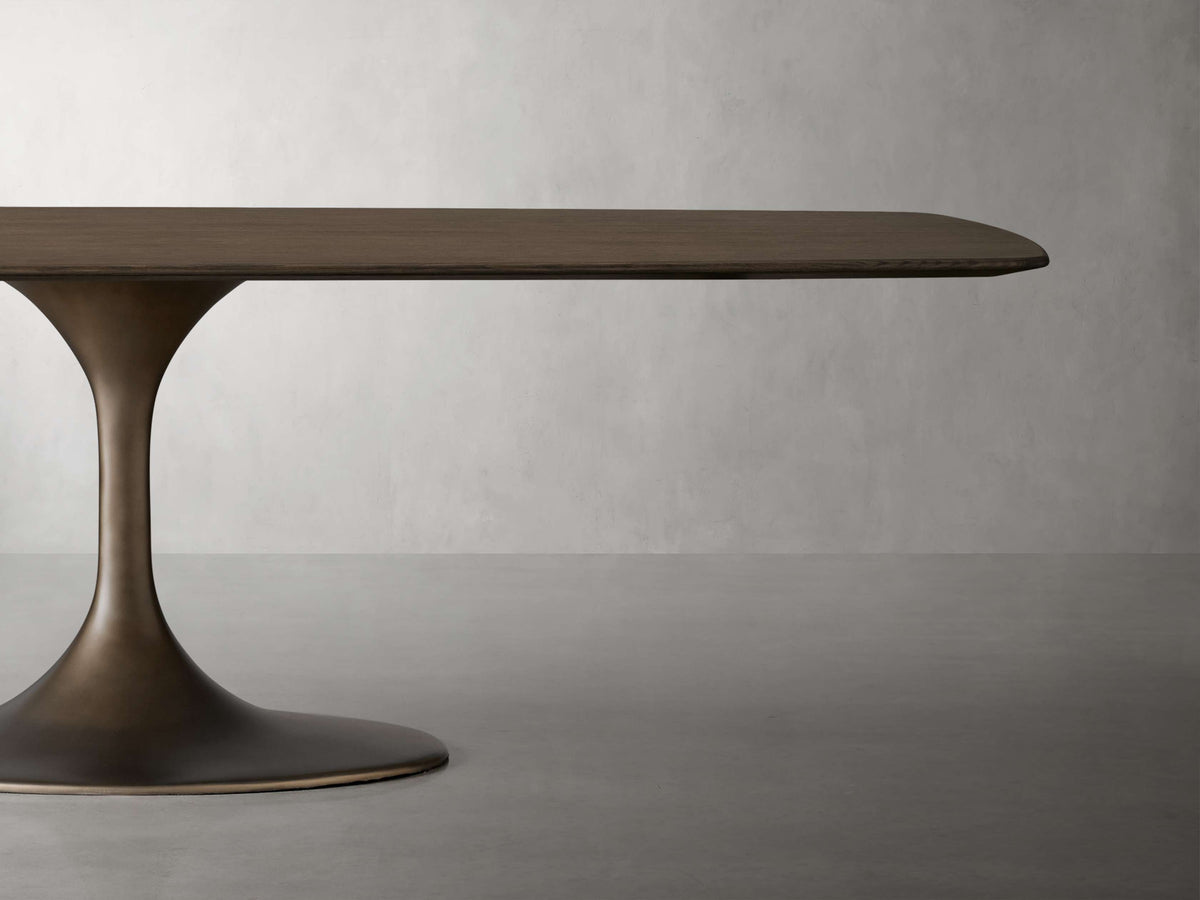 Saint Germain Wood Dining Table with Launette Base