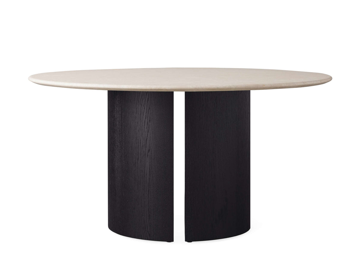 Saint Germain Round Stone Dining Table with Dauphine Base