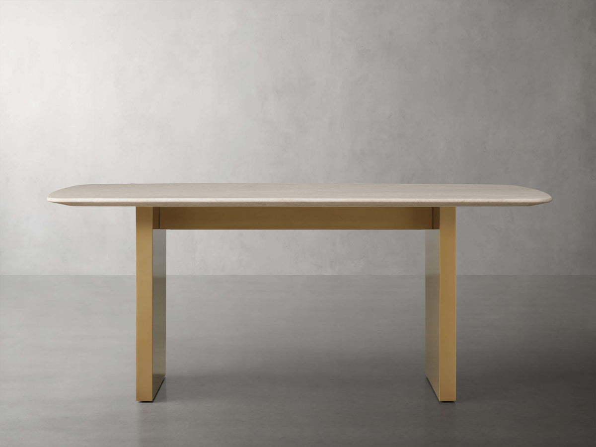 Saint Germain Stone Dining Table with Clement Base