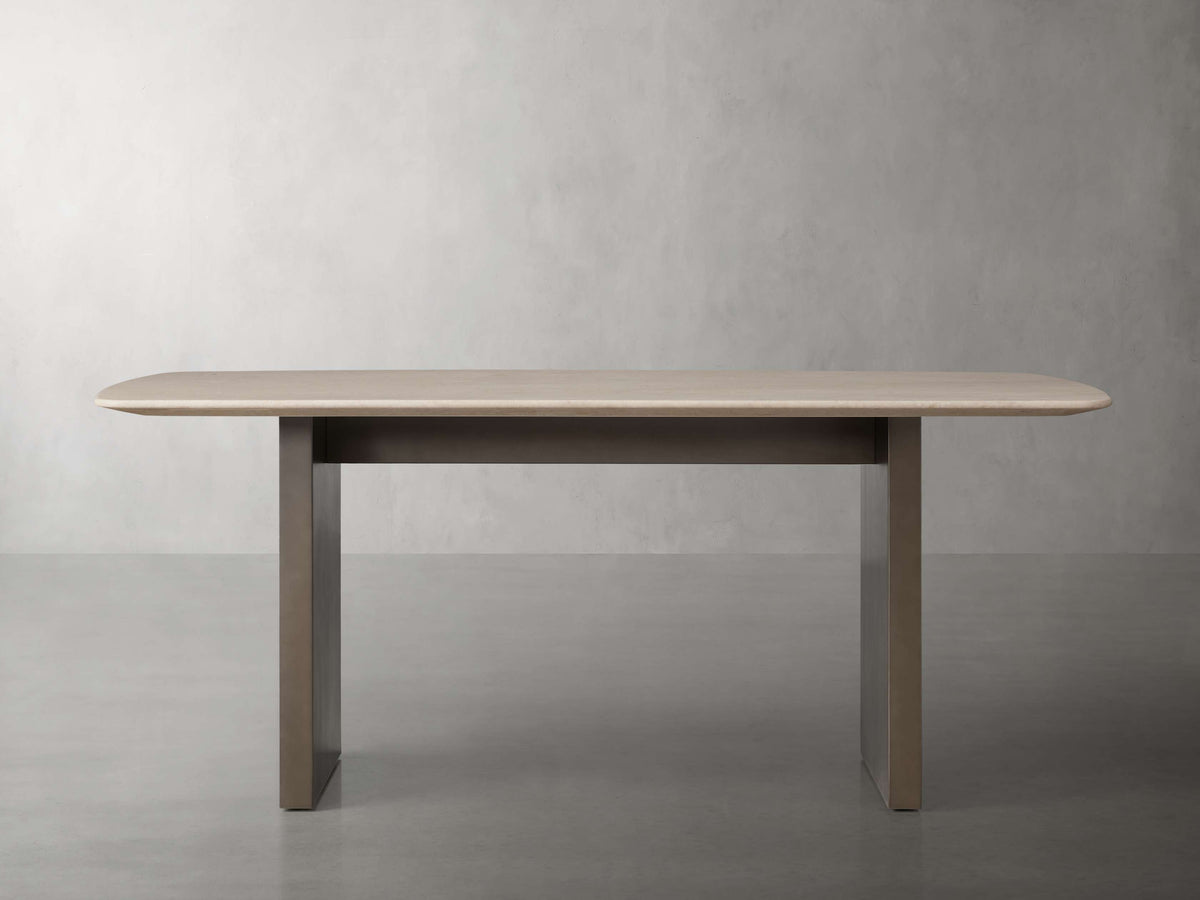 Saint Germain Stone Dining Table with Clement Base
