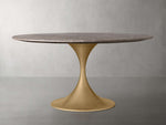Saint Germain Round Stone Dining Table with Launette Base