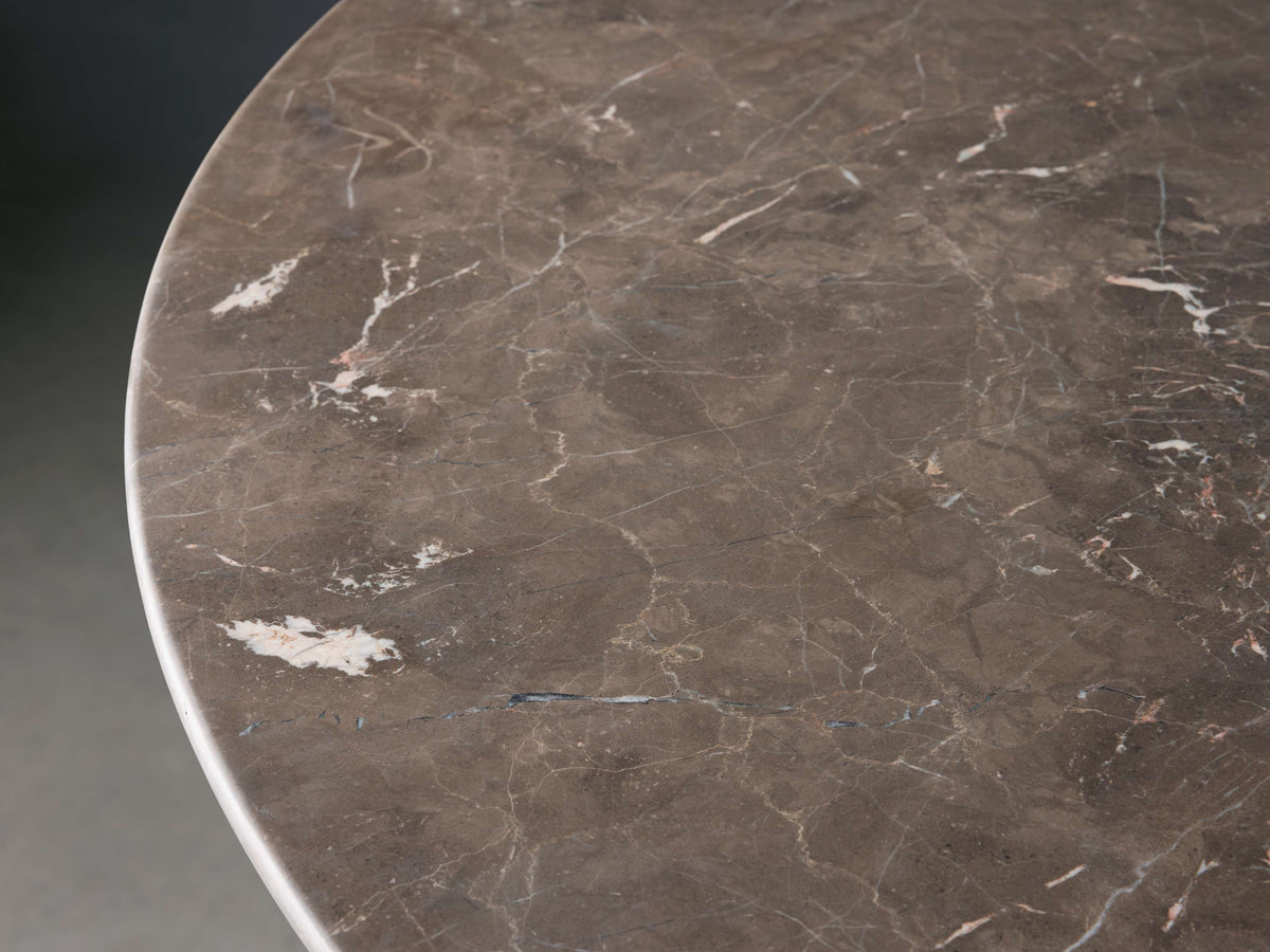 Saint Germain Round Stone Dining Table with Launette Base