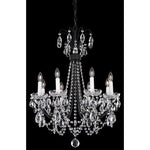 Lucia Ferro Black Eight-Light Clear Heritage Handcut Crystal Chandelier, 21.5W x 27H x 21.5D