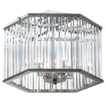 Polished Chrome Four-Light Crystal Semi-Flush Mount