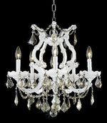 Maria Theresa 6 light crystal chandelier in white finish