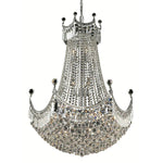 Corona Chrome Twenty-Four Light 30-Inch Chandelier with Royal Cut Clear Crystal