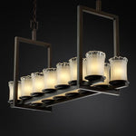 Fourteen-Light Short Bridge Chandelier