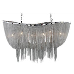 Formae Satin Nickel Six-Light Chandelier with Chain Metal Shade