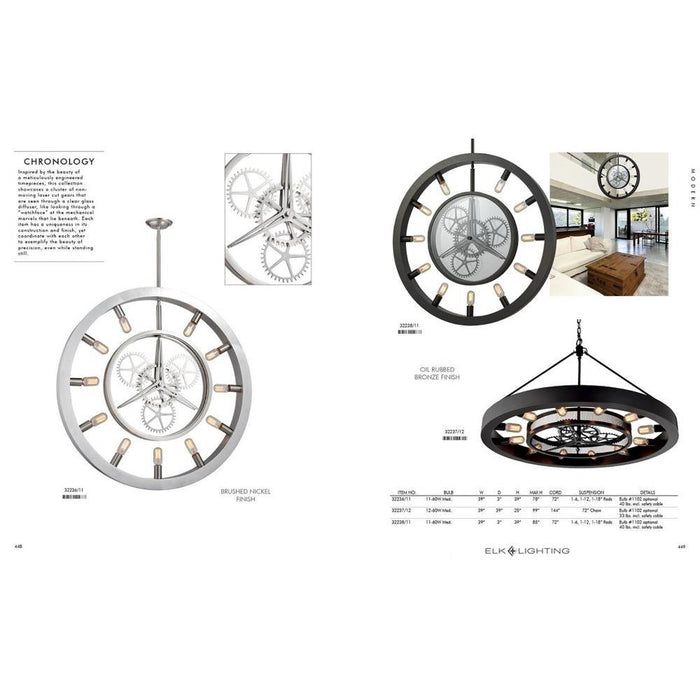 Elk Home - 32237/12 - Chronology - 12 Light Chandelier in Modern/Contemporary Style with Urban and Modern Farmhouse inspirations - 25 Inches tall and 39 inches wide