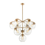 Bailey Street Home - 2499-BEL-3353490 - Mid Century Modern Contemporary Ten Light Chandelier in Satin Brass Finish