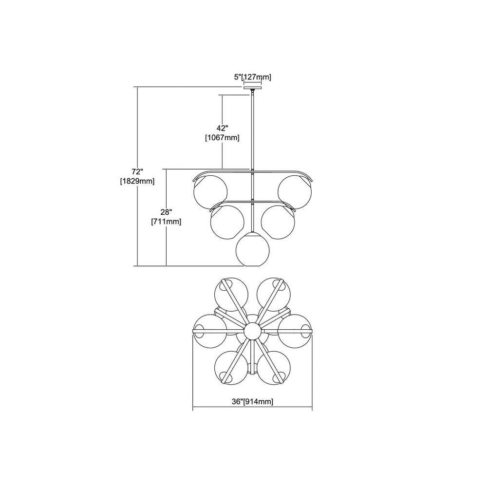 Elk Home - 32354/10 - Collective - 10 Light Chandelier in Modern/Contemporary Style with Mid-Century and Retro inspirations - 28 Inches tall and 36 inches wide