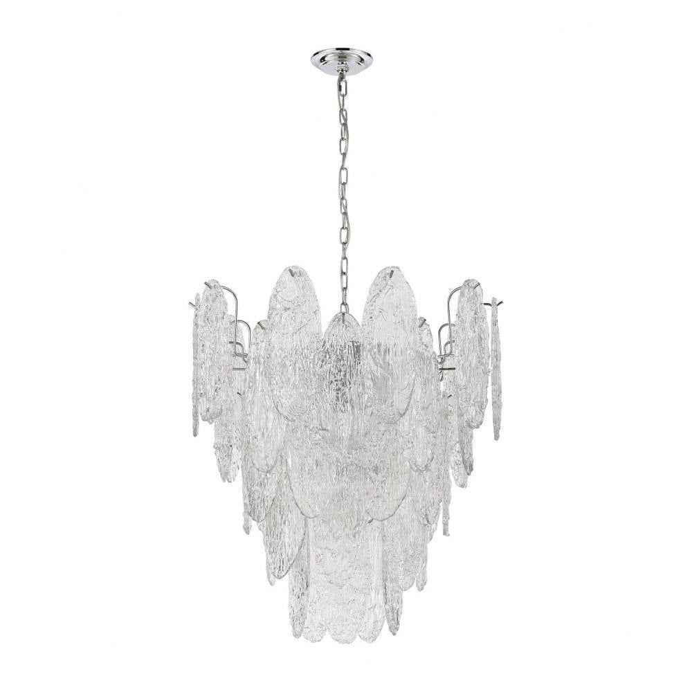Elk Home - 32445/9 - Frozen Cascade - 9 Light Chandelier in Traditional Style with Art Deco and Luxe/Glam inspirations - 27 Inches tall and 26 inches wide