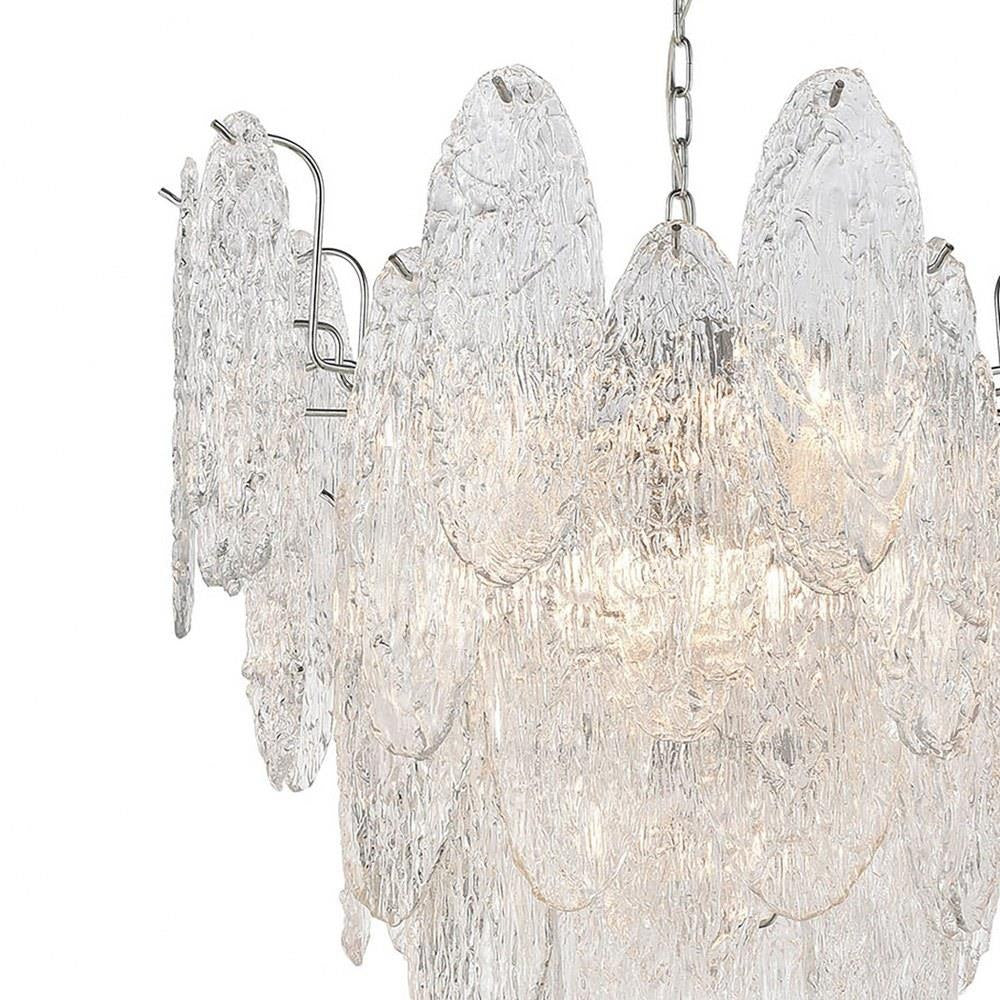Elk Home - 32445/9 - Frozen Cascade - 9 Light Chandelier in Traditional Style with Art Deco and Luxe/Glam inspirations - 27 Inches tall and 26 inches wide