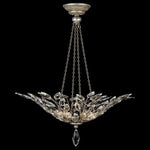 Crystal Laurel Four-Light Pendant in Warm Silver Leaf Finish
